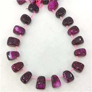 Natural Agate Teardrop Beads Graduated Hotpink Dye Topdrilled, approx 15-26mm [GB21535]