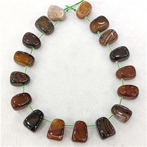 Natural Agate Teardrop Beads Graduated Amber Dye Topdrilled, approx 15-26mm [GB21539]