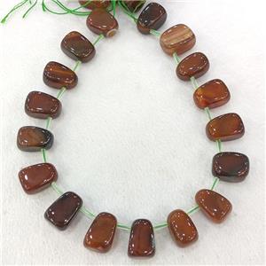 Natural Agate Teardrop Beads Graduated Red Dye Topdrilled, approx 15-26mm [GB21544]