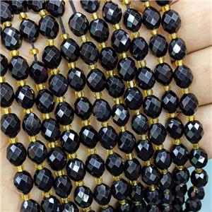 Natural Black Onyx Agate Rice Beads Faceted, approx 7-8mm [GB21547]