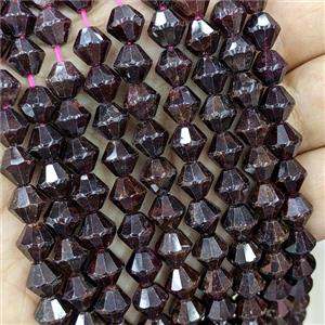 Natural Garnet Beads Darkred Bicone, approx 8mm [GB21560]