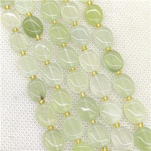 Natural New Mountain Jade Oval Beads Green, approx 10-12mm [GB21609]