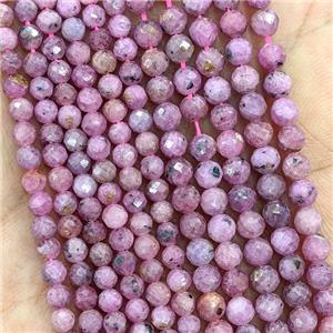 Natural Ruby Beads Faceted Round, approx 3.5mm [GB21643-3.5MM]