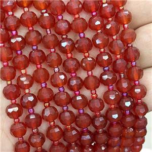 Natural Red Agate Beads Dye Faceted Rondelle, approx 6x8mm [GB21667]