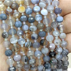 Natural Botswana Agate Beads Faceted Rondelle, approx 6x8mm [GB21668]