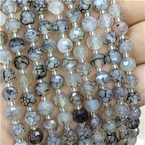Natural Veins Agate Beads Faceted Rondelle, approx 6x8mm [GB21671]