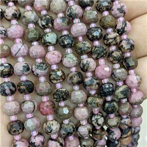 Natural Chinese Rhodonite Beads Faceted Rondelle, approx 6x8mm [GB21676]