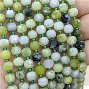 Natural Vine Jasper Beads Green Faceted Rondelle, approx 6x8mm [GB21679]