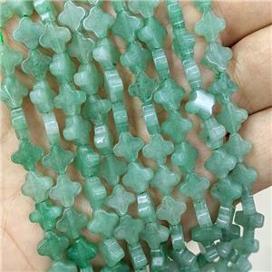 Natural Green Aventurine Clover Beads, approx 8mm [GB21690]
