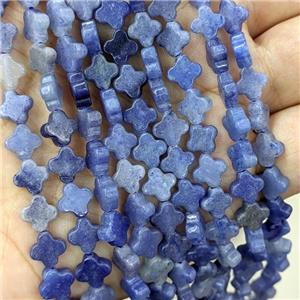 Natural Blue Aventurine Clover Beads, approx 8mm [GB21696]