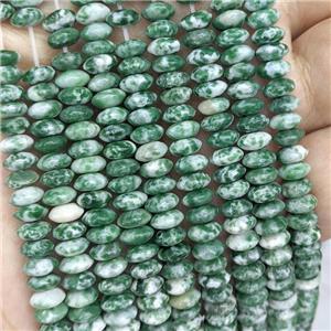 Natural Green Dalmatian Jasper Beads Smooth Rondelle, approx 3-6mm [GB21706]