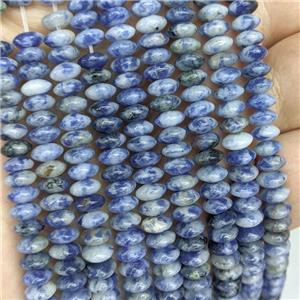 Natural Blue Dalmatian Jasper Beads Smooth Rondelle, approx 3-6mm [GB21707]