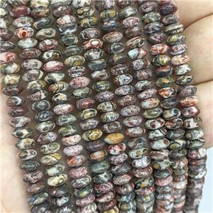 Natural LeopardSkin Jasper Beads Smooth Rondelle Multicolor, approx 3-6mm [GB21709]