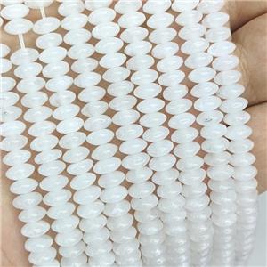 Natural White Jade Beads Smooth Rondelle, approx 3-6mm [GB21710]