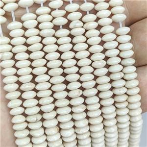 Natural White River Jasper Beads Smooth Rondelle, approx 3-6mm [GB21715]