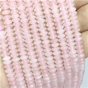 Natural Pink Rose Quartz Beads Smooth Rondelle, approx 3-6mm [GB21717]