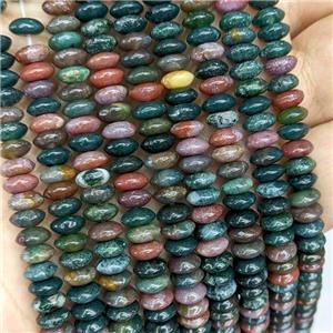 Natural Indian Agate Beads Smooth Rondelle Multicolor, approx 3-6mm [GB21729]