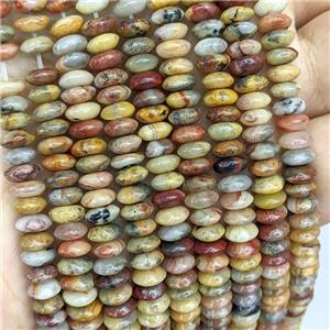 Natural Yellow Crazy Lace Agate Beads Smooth Rondelle, approx 3-6mm [GB21730]