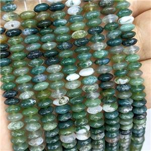 Natural Green Moss Agate Beads Smooth Rondelle, approx 3-6mm [GB21731]