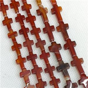 Natural Red Agate Cross Beads Dye, approx 10x14mm [GB21732-S]