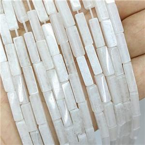 White Jade Cuboid Beads, approx 4x4x13mm [GB21756]