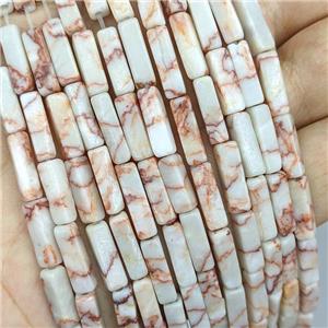 Red Silk Jasper Beads Cuboid, approx 4x4x13mm [GB21758]