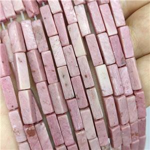Natural Pink Wood Lace Jasper Beads Cuboid, approx 4x4x13mm [GB21772]