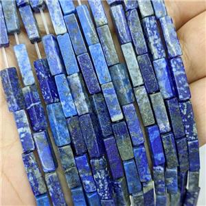 Natural Lapis Lazuli Beads Cuboid Blue, approx 4x13mm [GB21783]