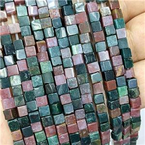 Natural Indian Agate Cube Beads, approx 4mm [GB21795]