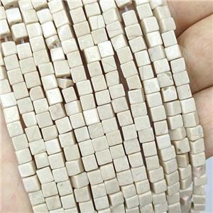 Natural River Jasper Cube Beads, approx 4mm [GB21809]