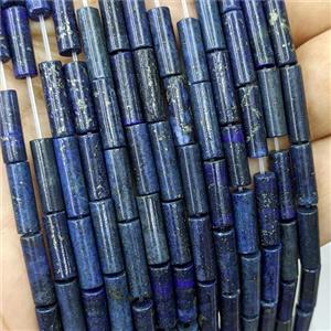 Natural Lapis Lazuli Tube Beads Blue Dye, approx 4x13mm [GB21828]
