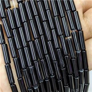 Black Onyx Agate Tube Beads Column, approx 4x13mm [GB21832]