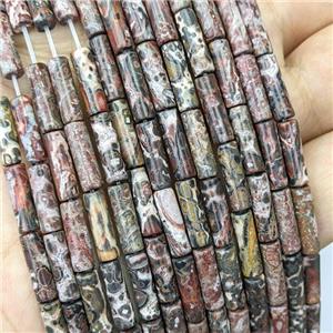 LeopardSkin Jasper Tube Beads, approx 4x13mm [GB21834]