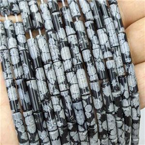 Natural Snowflake Jasper Tube Beads, approx 4x13mm [GB21835]