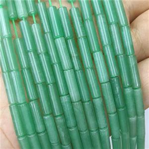 Natural Green Aventurine Tube Beads, approx 4x13mm [GB21838]