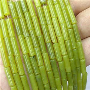 Lemon Jade Tube Beads Green, approx 4x13mm [GB21848]