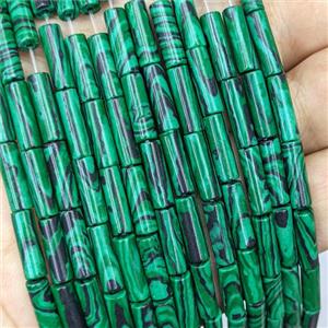 Synthetic Malachite Tube Beads Green, approx 4x13mm [GB21867]