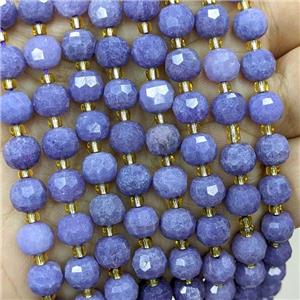 Jade Beads Blue Dye Faceted Rondelle, approx 6-8mm [GB21882]