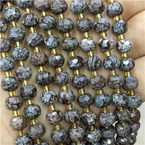 Natural Chinese Red Snowflake Jasper Beads Faceted Rondelle, approx 6-8mm [GB21886]