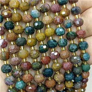 Natural Ocean Agate Beads Faceted Rondelle Multicolor, approx 6-8mm [GB21888]