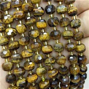 Natural Tiger Eye Stone Beads Faceted Rondelle, approx 6-8mm [GB21896]