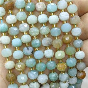 Natural Chinese Amazonite Beads Faceted Rondelle, approx 6-8mm [GB21898]