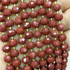 Natural Red Jasper Beads Faceted Rondelle, approx 6-8mm [GB21918]