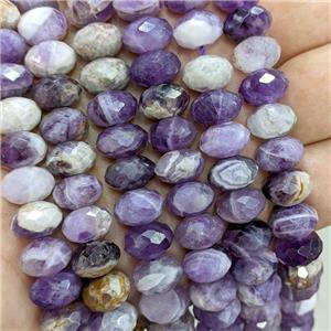 Natural Dogtooth Amethyst Beads Faceted Rondelle Purple, approx 8-12mm [GB21934]