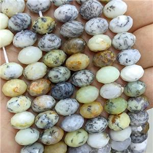 Natural Moss Opal Beads Faceted Rondelle Multicolor, approx 8-12mm [GB21935]
