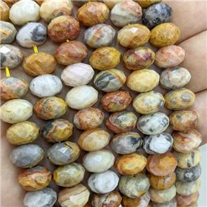 Natural Crazy Lace Agate Beads Faceted Rondelle, approx 8-12mm [GB21943]