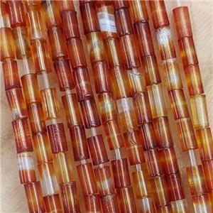 Natural Red Agate Tube Beads, approx 2x4mm [GB21977]