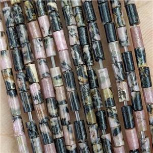 Natural Chinese Rhodonite Tube Beads, approx 2x4mm [GB21984]