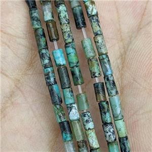 Natural African Turquoise Tube Beads Green, approx 2x4mm [GB21987]