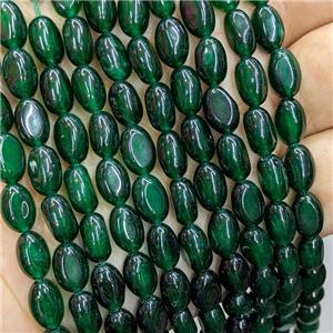 Green Jade Oval Beads Dye, approx 7-10mm [GB21992]